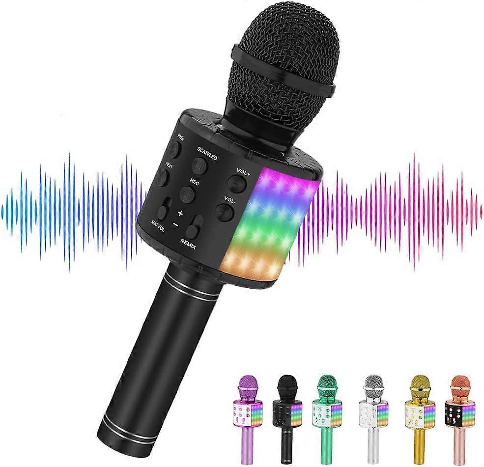 blackKidsスターカラオケ、キッズマイク、Bluetoothガールズおもちゃ、ギフト2、3、4、5、6 +歳大人にも適しています