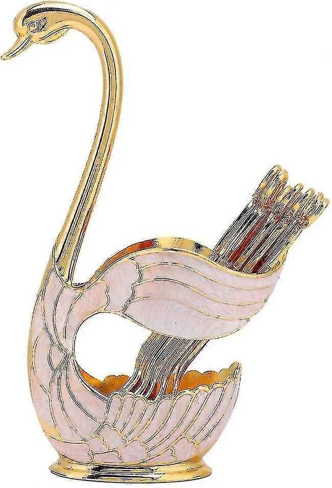 Coffee Dessert Spoon Set, Fruit/dessert Flatware Swan Base Holder