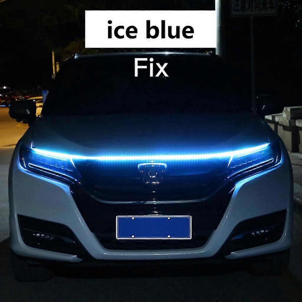 LED Car Daytime Running Light DRL With Turn Signal Lamp Car Hood Decorative Light Strip With Start Scan Meteor Dynamic 12V New