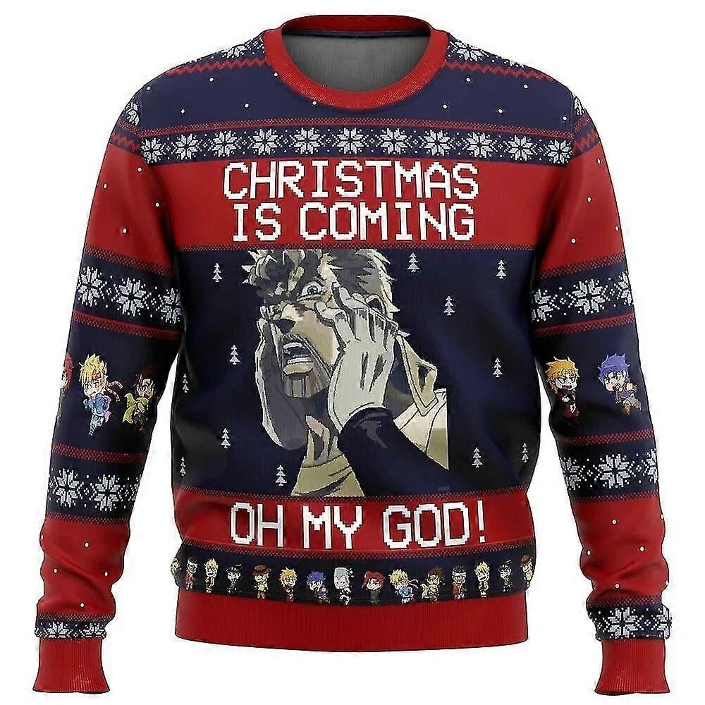 Newway Jojos Bizarre Adventure Brzydki świąteczny sweter prezent Święty Mikołaj Sweter Męska bluza 3d i top Jesień I Zima Clothi