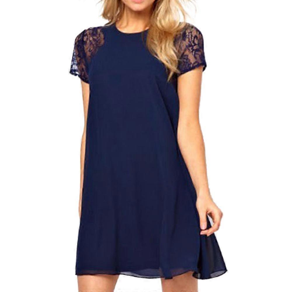 Elegantes Back Slit Button Chiffon Kleid