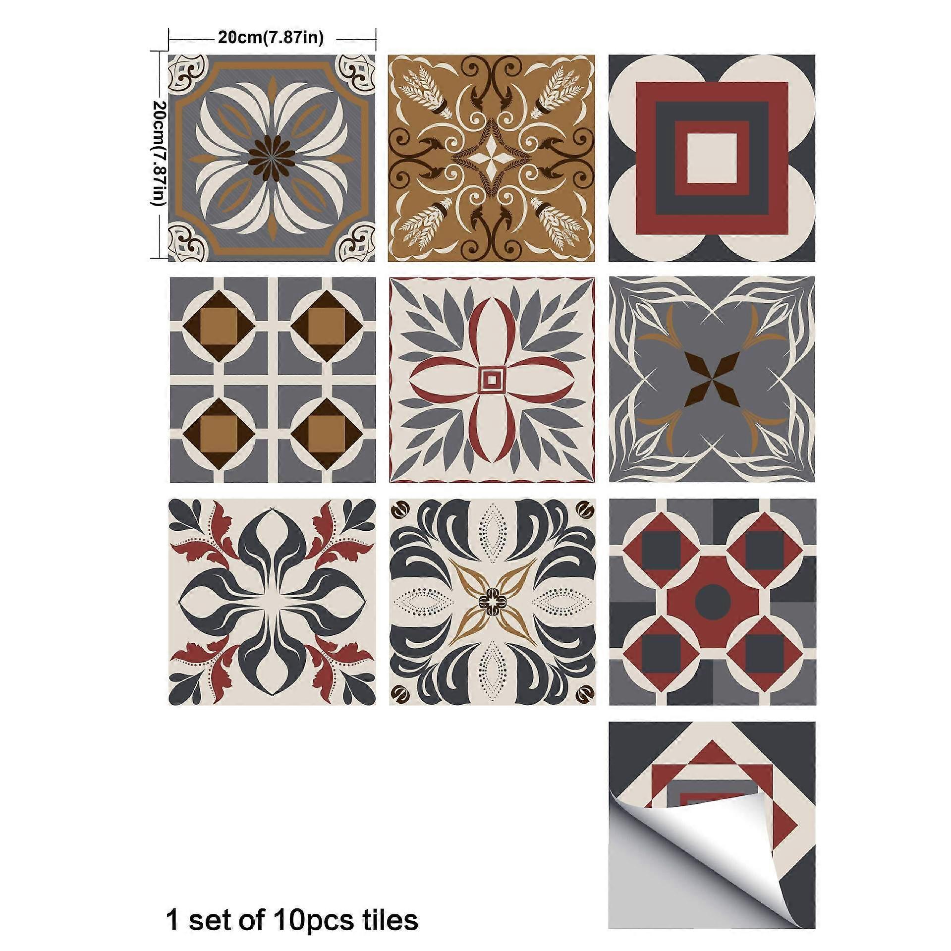 RE-COVERTILES - Adesivi per Piastrelle Bagno e Cucina 24 Pz 10x10 cm