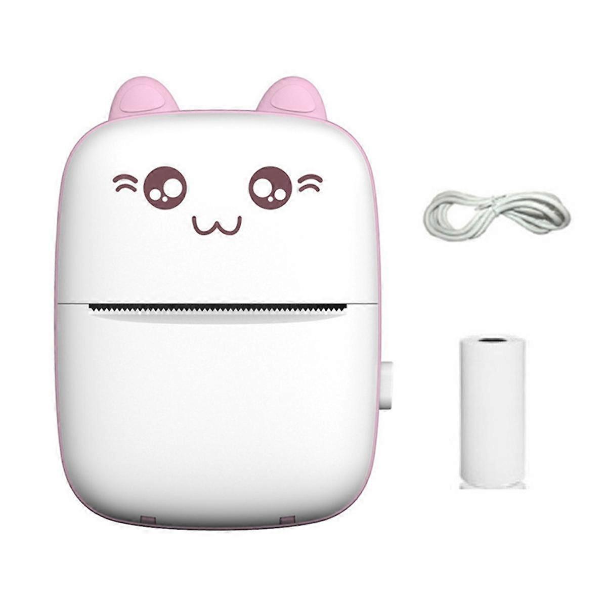 1 rullaa minitulostin lämpöpaperitarratarra itseliimautuva lämpötulostuspaperi musteeton tulostuskuva vaaleanpunainen