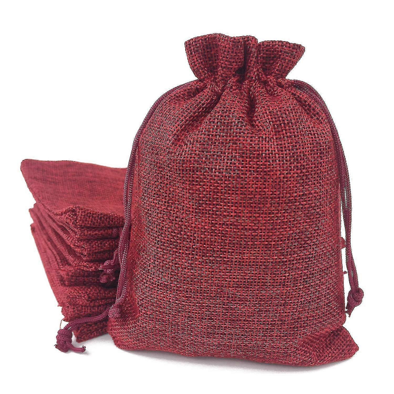 50 st säckvävspåsar med dragsko Present Jute Bags ingår bomullsfoder