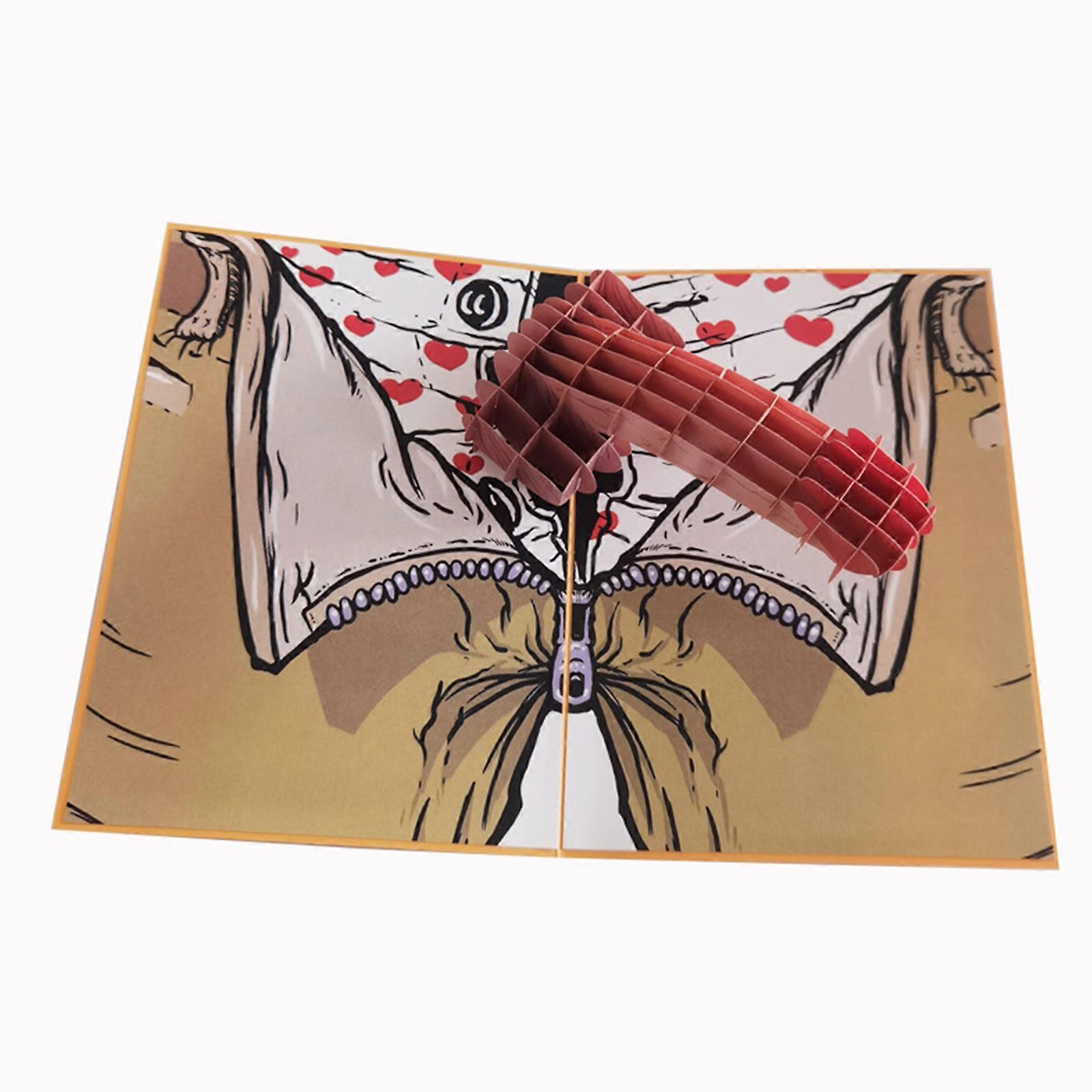 3D Pop Up kártya, Vicces Valentin-napi kártya, Szexi évfordulós kártyák Csintalan évfordulós kártyák Funy évfordulós ajándék neki