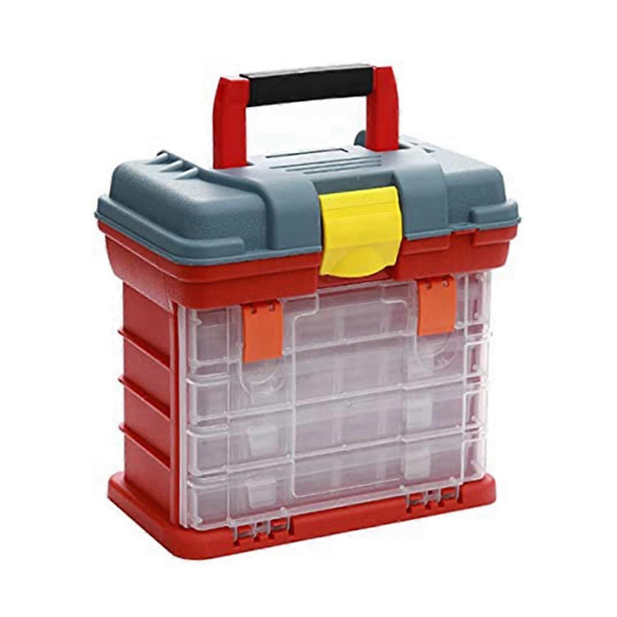 Detachable Toolbox with 4 Layers and 72 Compartments Can Place Screws, Nuts and Wrenches Capacity S