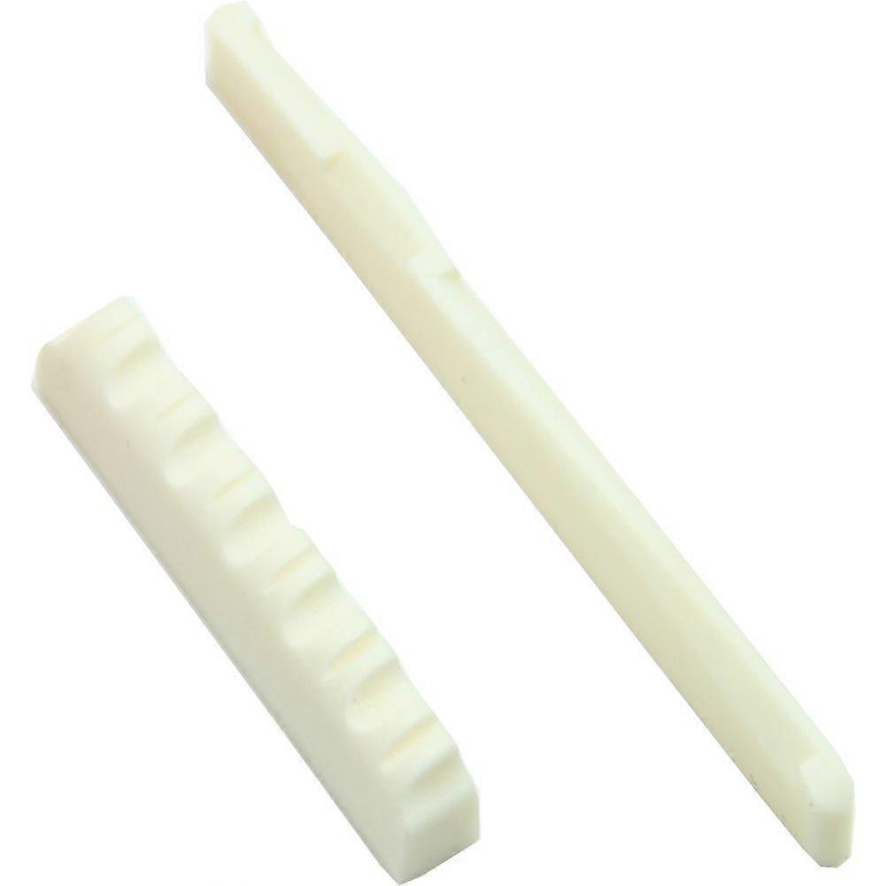 1Set Bone Bridge Saddle And Nut For 6 String Acoustic Guitar