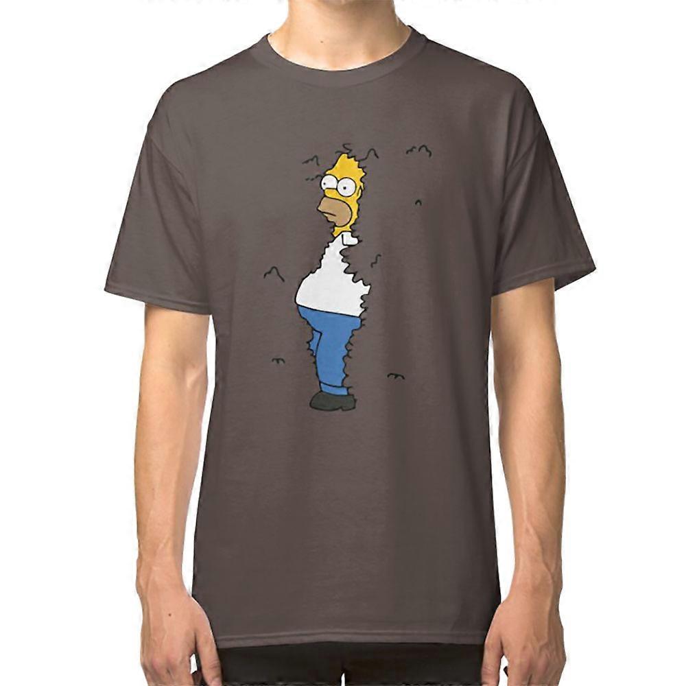 Homer saindo de arbustos camiseta