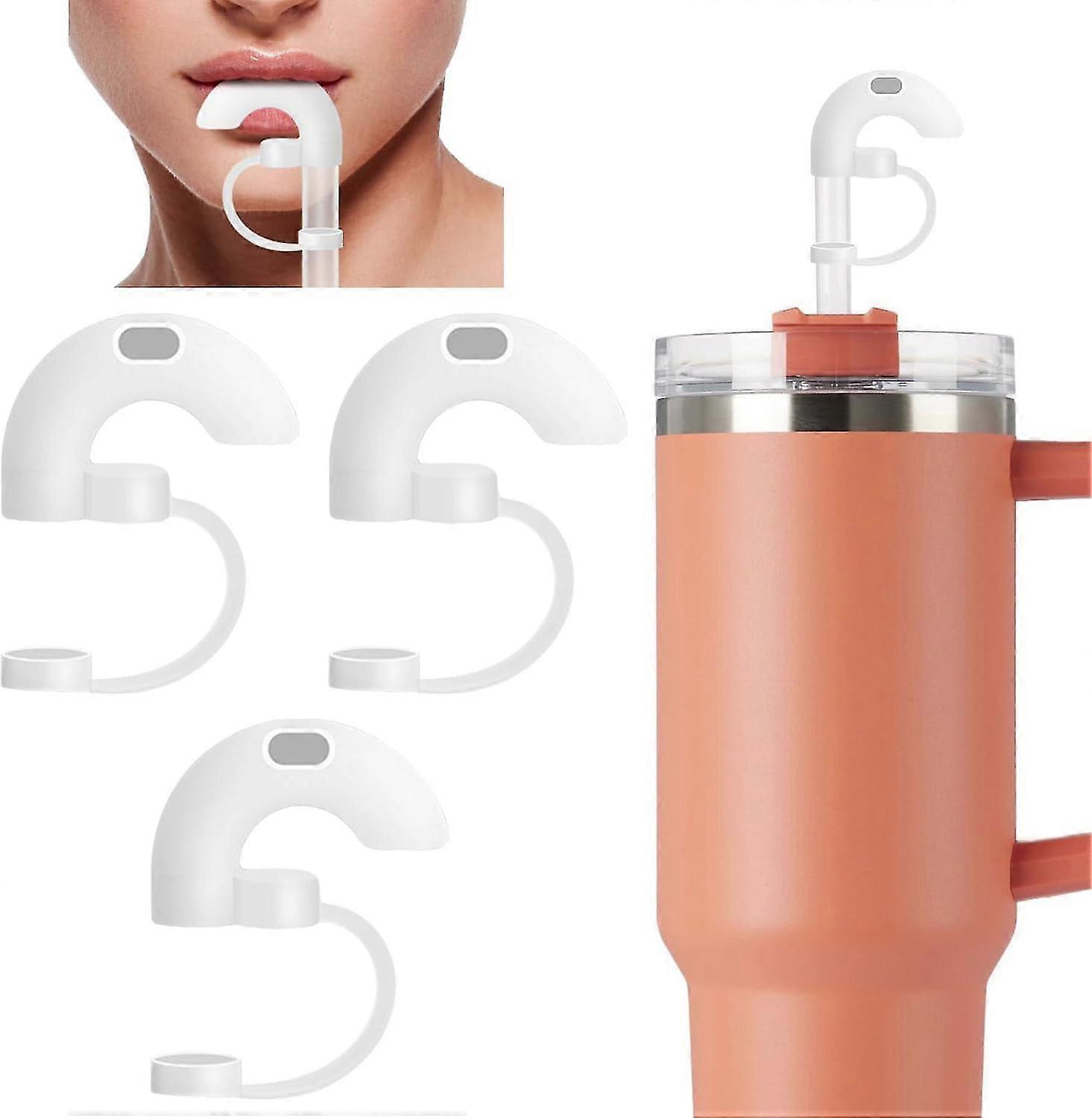 4Pcs Anti Wrinkle Straw Topper Compatible with Stanley Tumbler,Reusable Silicone Wrinkle Straw Stopper with Cover 10mm