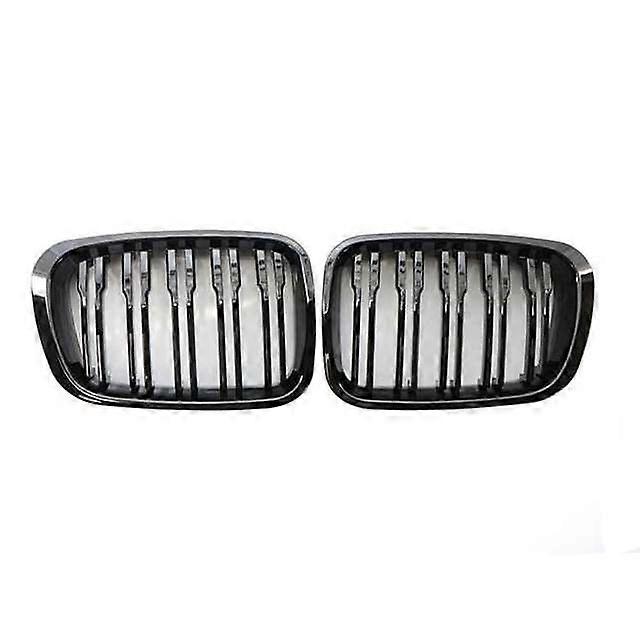 Double-line Style Gloss Black Front Kidney Grille Slat Style Grill For BMW E46 4 Doors 1998 1999 2000 2001 Car Styling