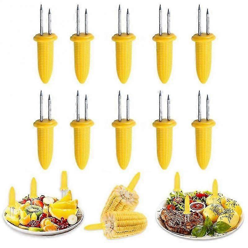 10pcs-set πιρούνι καλαμποκιού καλαμποκιού από ανοξείδωτο χάλυβα κάτοχοι καλαμποκιού καλαμπόκι στα σουβλάκια φρούτων πιρούνια υπαίθρια εργαλεία μπάρμπεκιου κουζίνα εργαλεία μπάρμπεκιου