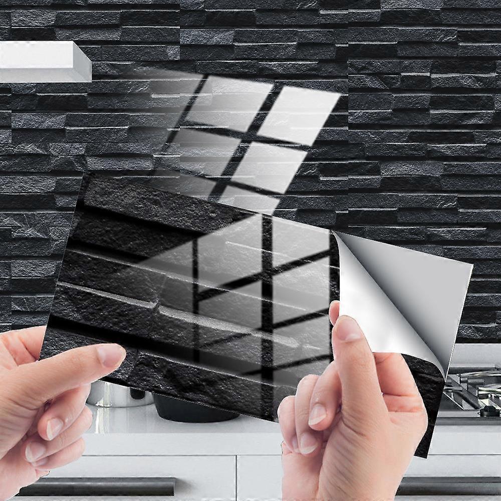 Rectangular tile adhesive (black, 48 pcs)