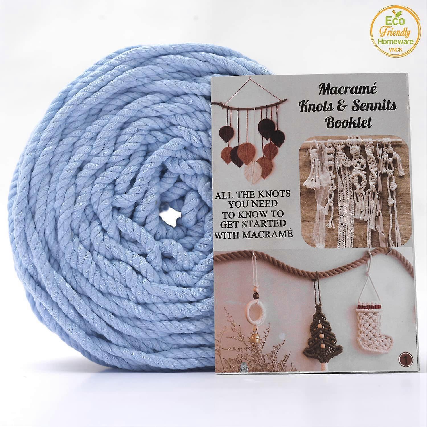 Colored 5mm Macrame Cord 230 Feet X 1.1 Lbs, Natural Macrame Supplies, Large Macrame Rope for Wall Hanging & Crafts, Cotton Rope of Macrame Kit,Macram