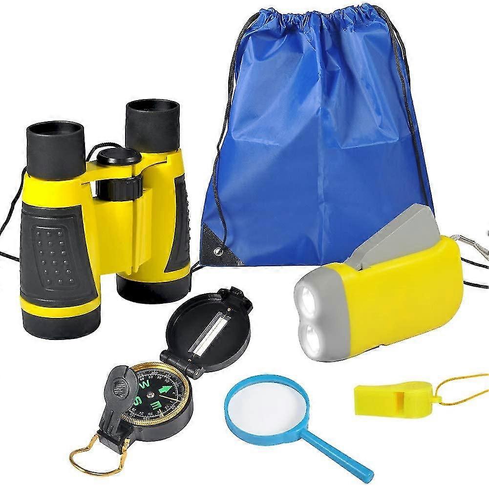 6pcs Ensemble de jumelles, Jumelles Explorant le jouet Ensemble cadeau éducatif avec manivelle
