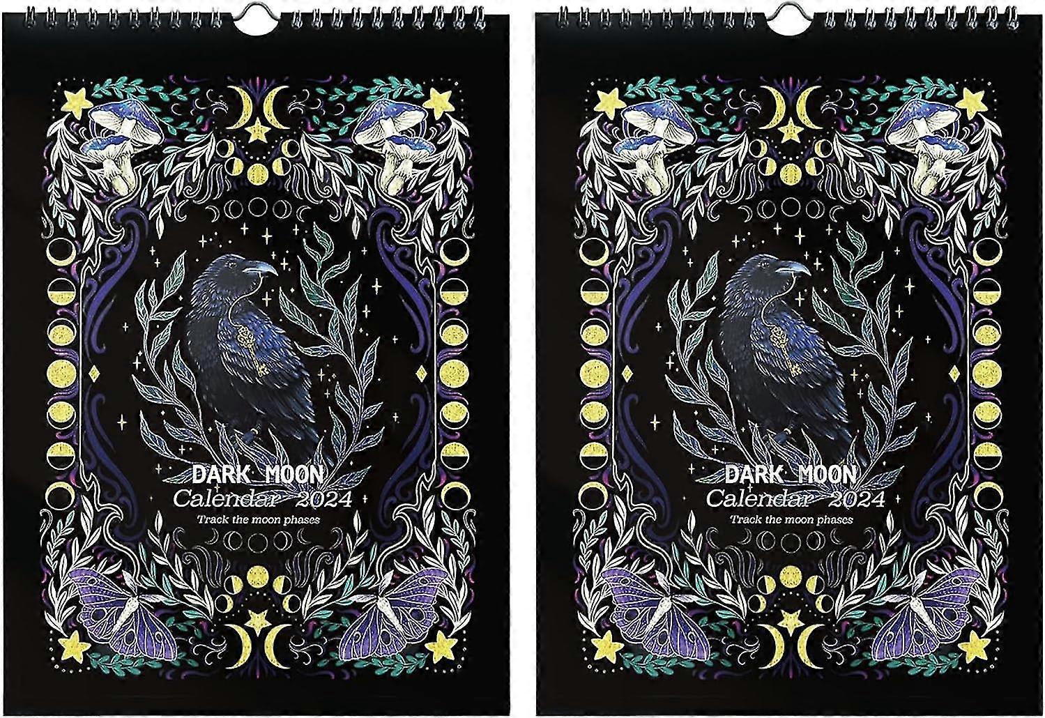2024 Dark Forest Lunar Calendar | Dark Moon Calendar | Dark Forest Calendar | Dark Forest 12 Month Lunar Wall Calendar | With Illustrations Hangable C