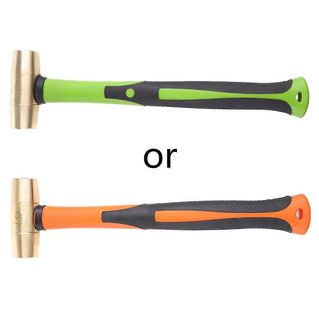 Red Copper Round Hammer Plastic Handle 0.45kg/0.68kg Non-sparking Tools