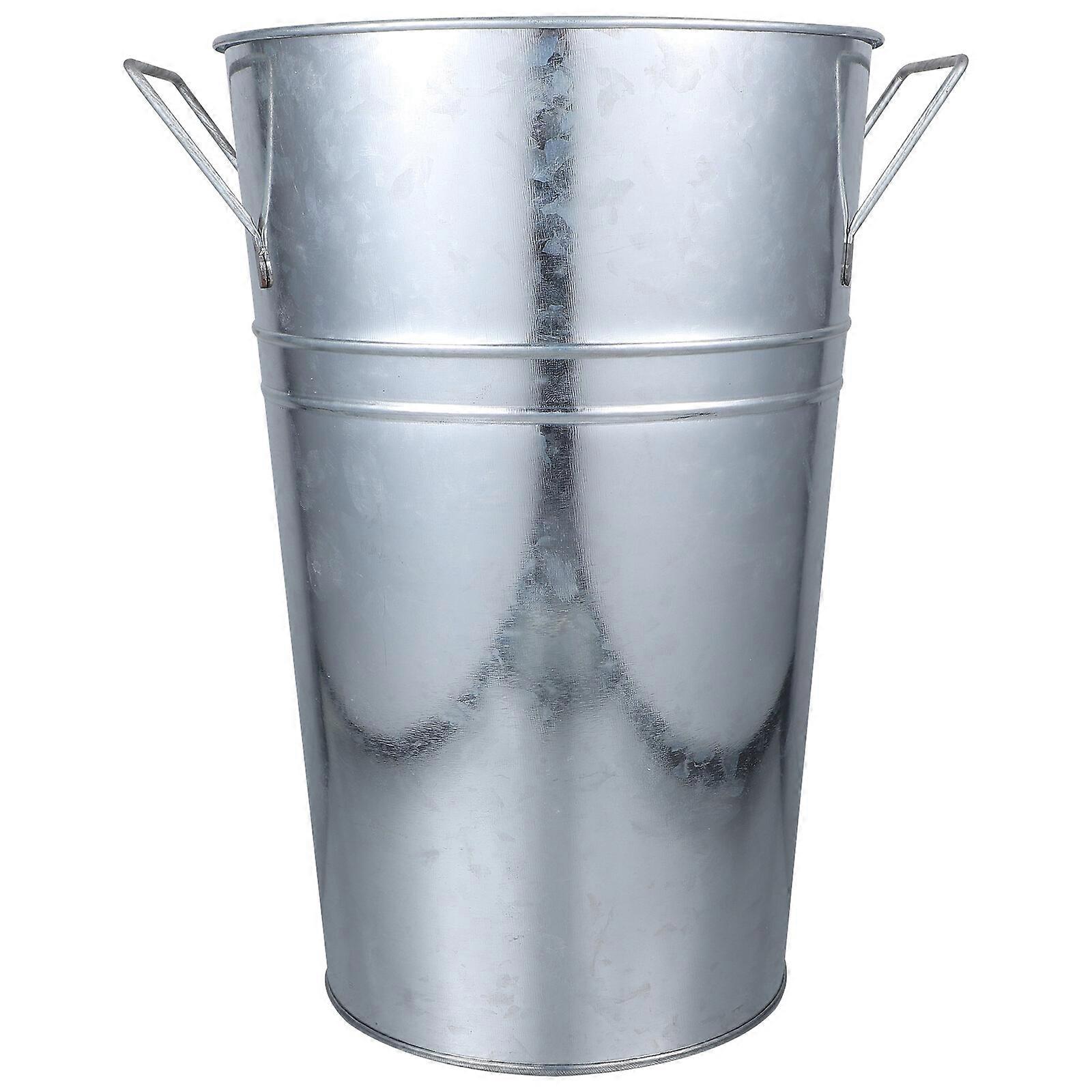 Vintage Blumenbehälter Rustikaler Doppelgriffe Blumentopf Eisen Blumeneimer