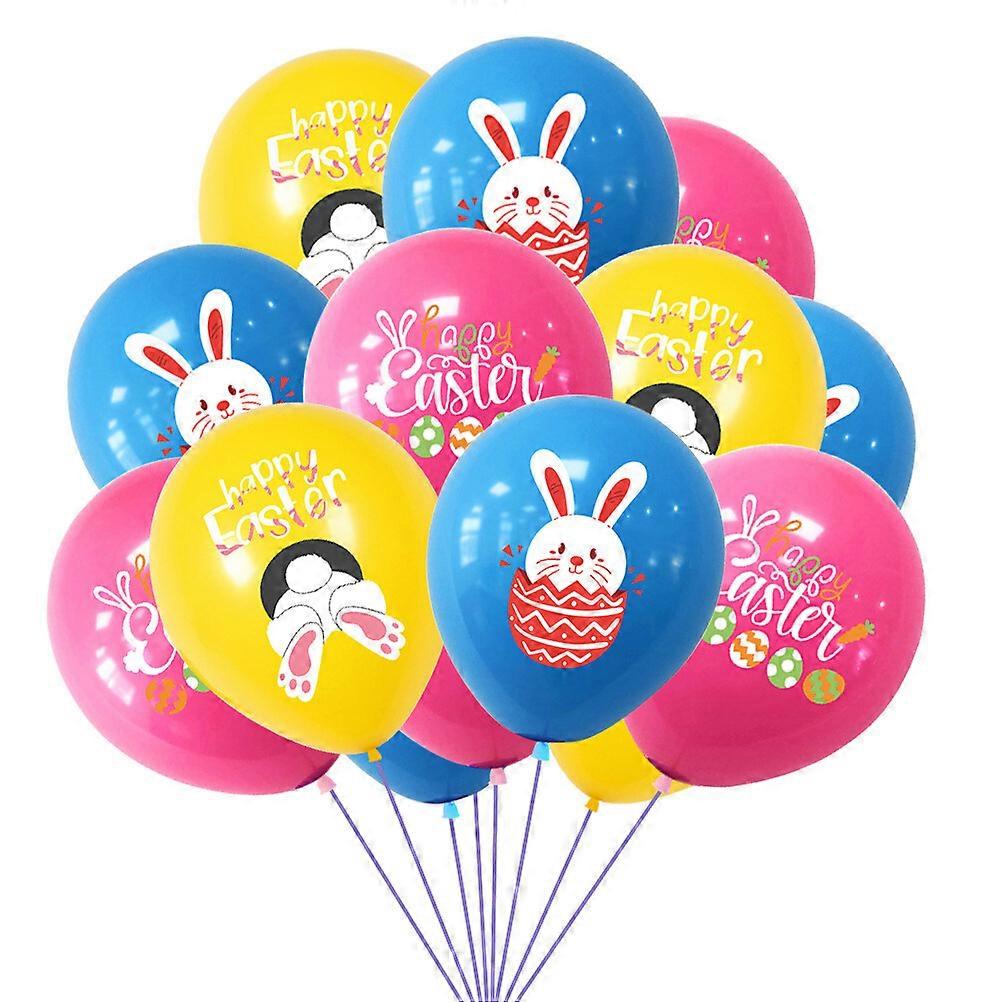 24 Pcs Decorative Easter Bunny Egg Printed Latex Balloons Holiday Decorations