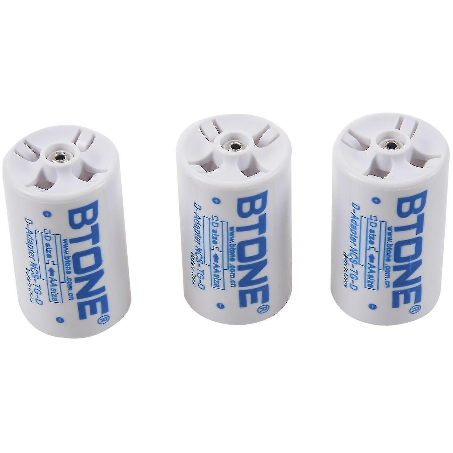 hg3pcs White Parallel Aa To D Size Battery Adapter Converter Holder Box