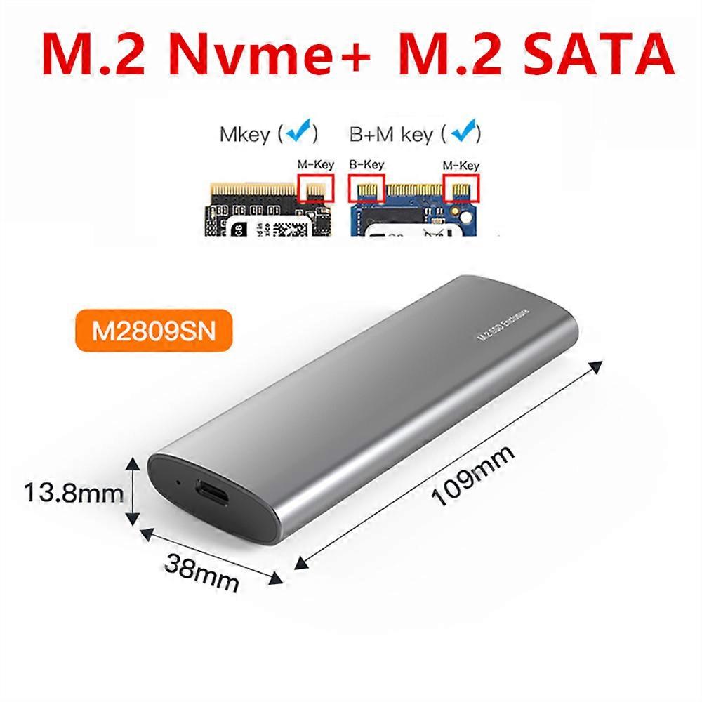 Blueendless Dual Protocol M2 SSD Case NVME Enclosure M.2 to USB Type C 3.1 SSD Adapter for NVME+NGFF SSD Disk Box  M.2 SSD Case