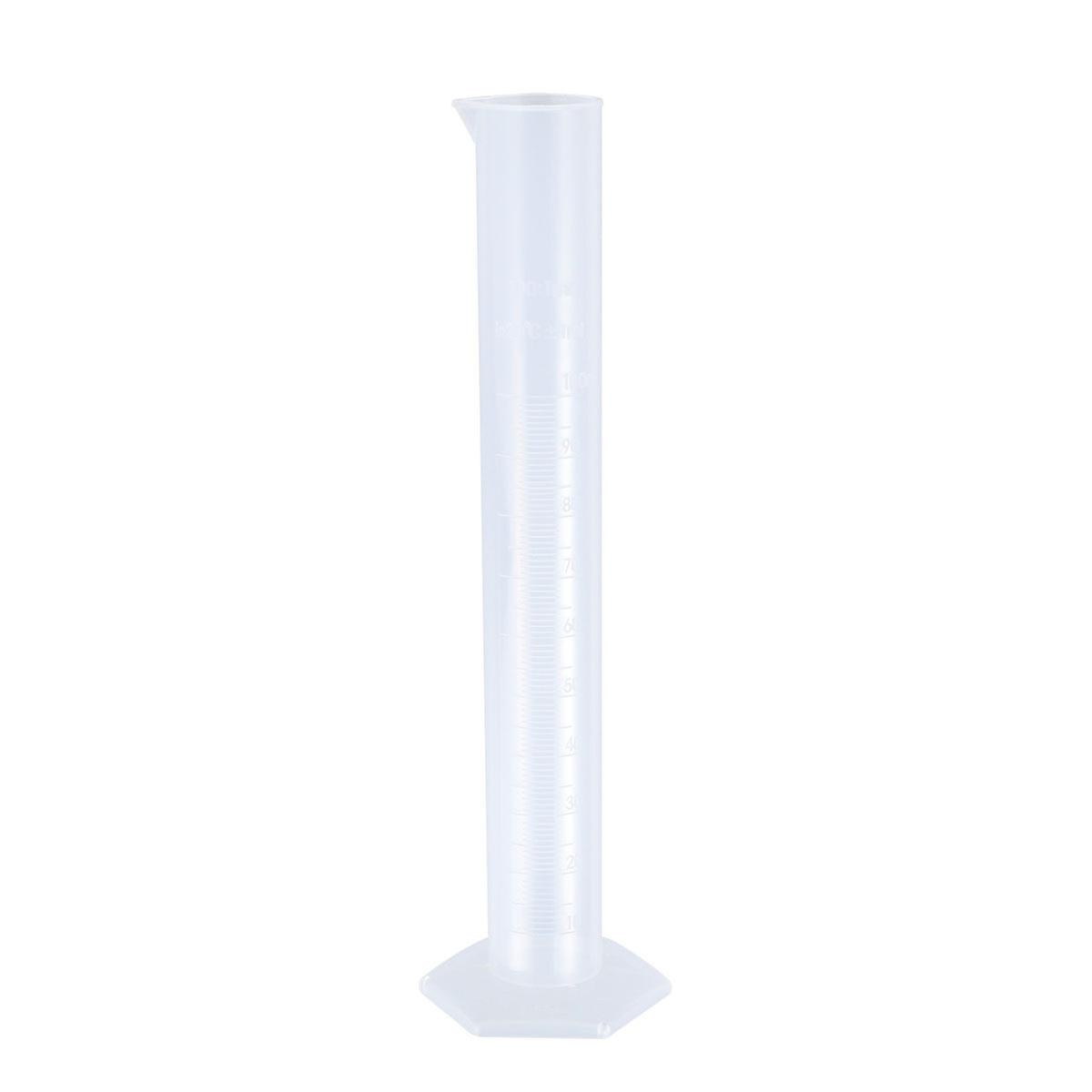 100ml Plastic Graduated Cylinder Beaker Science Measuring Test Tube Flask for Laboratory Home Use