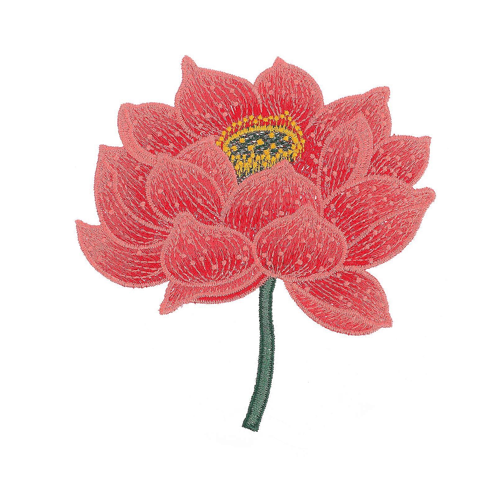 1pc Creative Embroidered Patch Pretty Lotus Patch Practical Clothes Patch