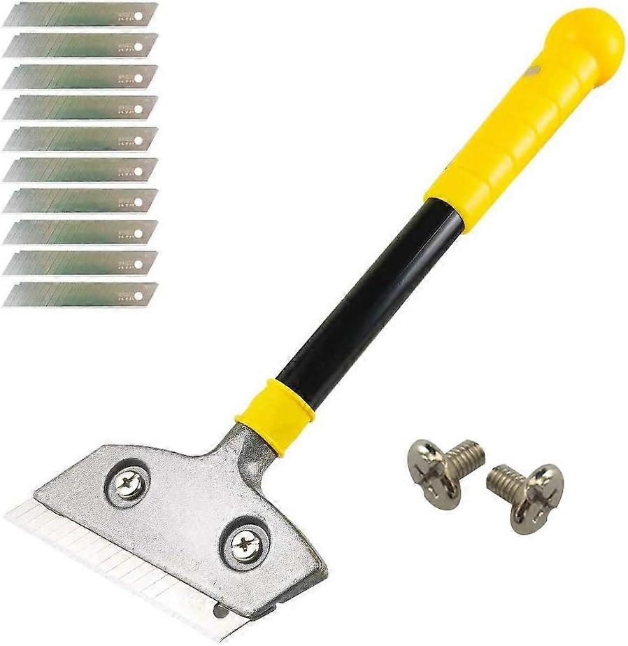 Hob Scraper with 10 Metal Blades, Heavy Duty Scraper, Universal Scraper for Glass, Ceramic, Induction Hob, Car, Mirror, Sticker, Cleaning (with Screws