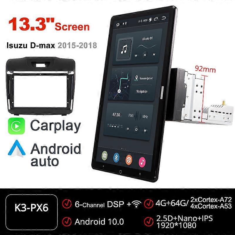 1080P Tesla PX6 Android 10 Auto DVD Player Drehbar IPS GPS Multimedia für Chevrolet Trailblazer Colorado S10 Isuzu D-max MU-X