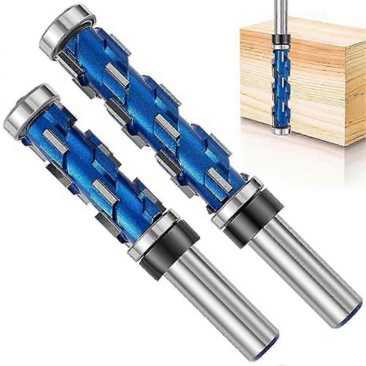 2pc Flush Trim Router Bit Set 1/2 cala, podwójne łożysko Narzędzie do przycinania spiralnego Frezowanie drewna Cutt