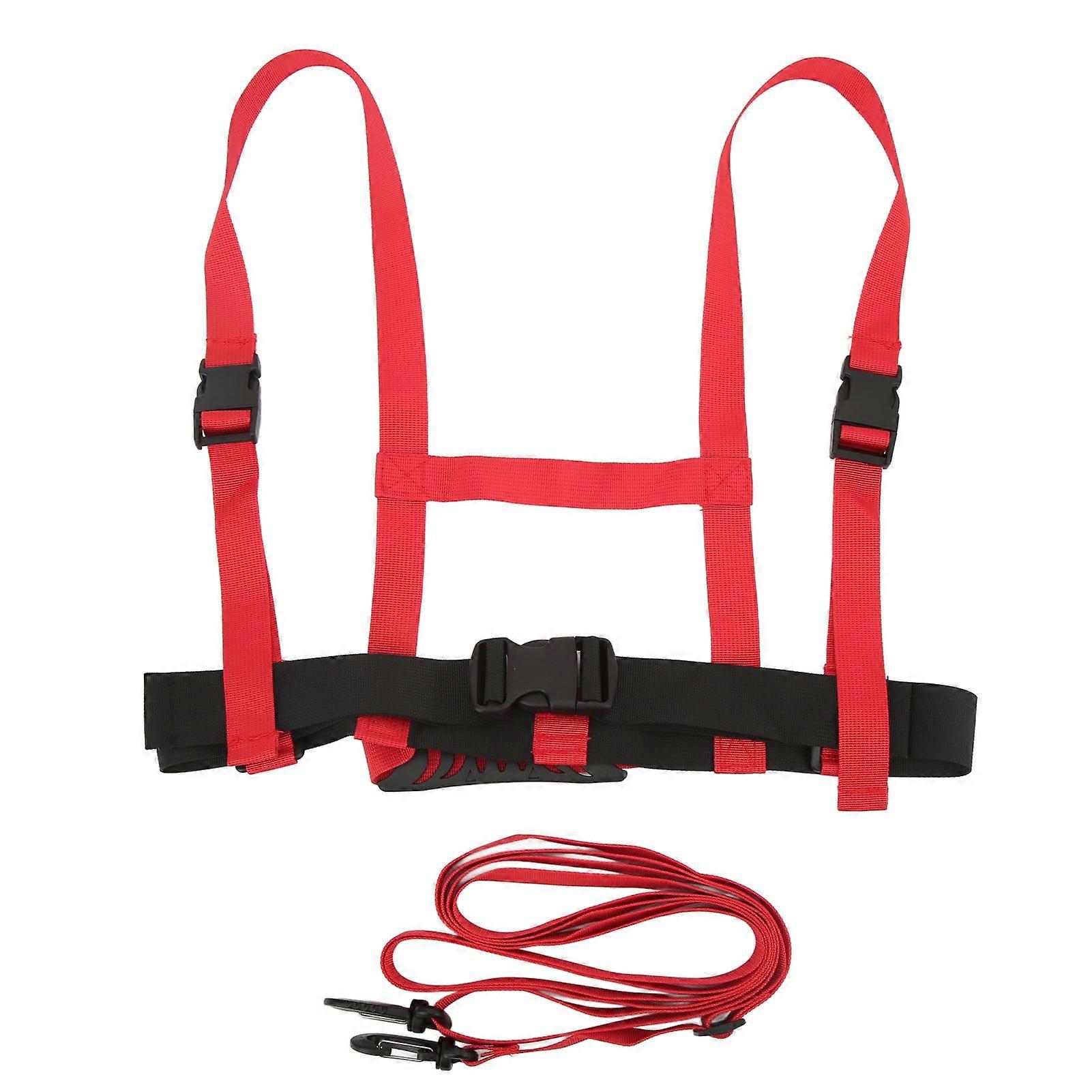 2024تسخير كتف التزلج للأطفال مع حزام تدريب التزلج على الجليد المقود القابل للتعديل للوازم الرياضات في الهواء الطلق الشتوية أحمر