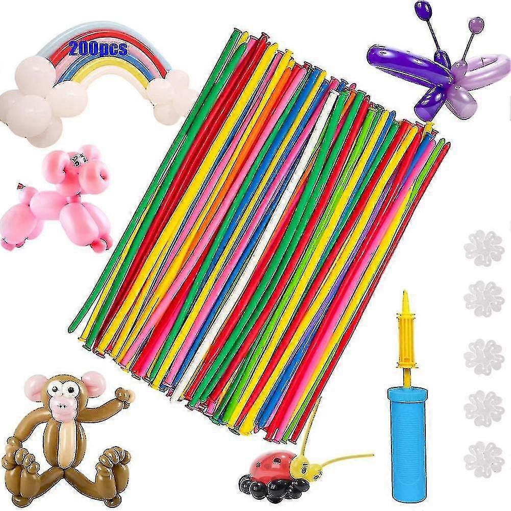 200pcs Modeling Balloons, Diy Magic Latex Balloons Long Multicolor Modeling