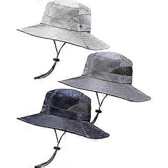 3 stykker åndbar hat fiskehat Safari Cap Camo Bucket Hatte med sol