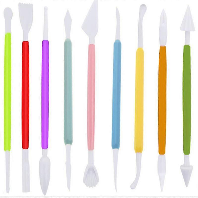 Cake Modelling Tools, Double-ended Fondant Carving Knife Pens Kit, Cake Carving Decorating Plastic Cake Mould Pastry Making Cutting Tool Baking Access