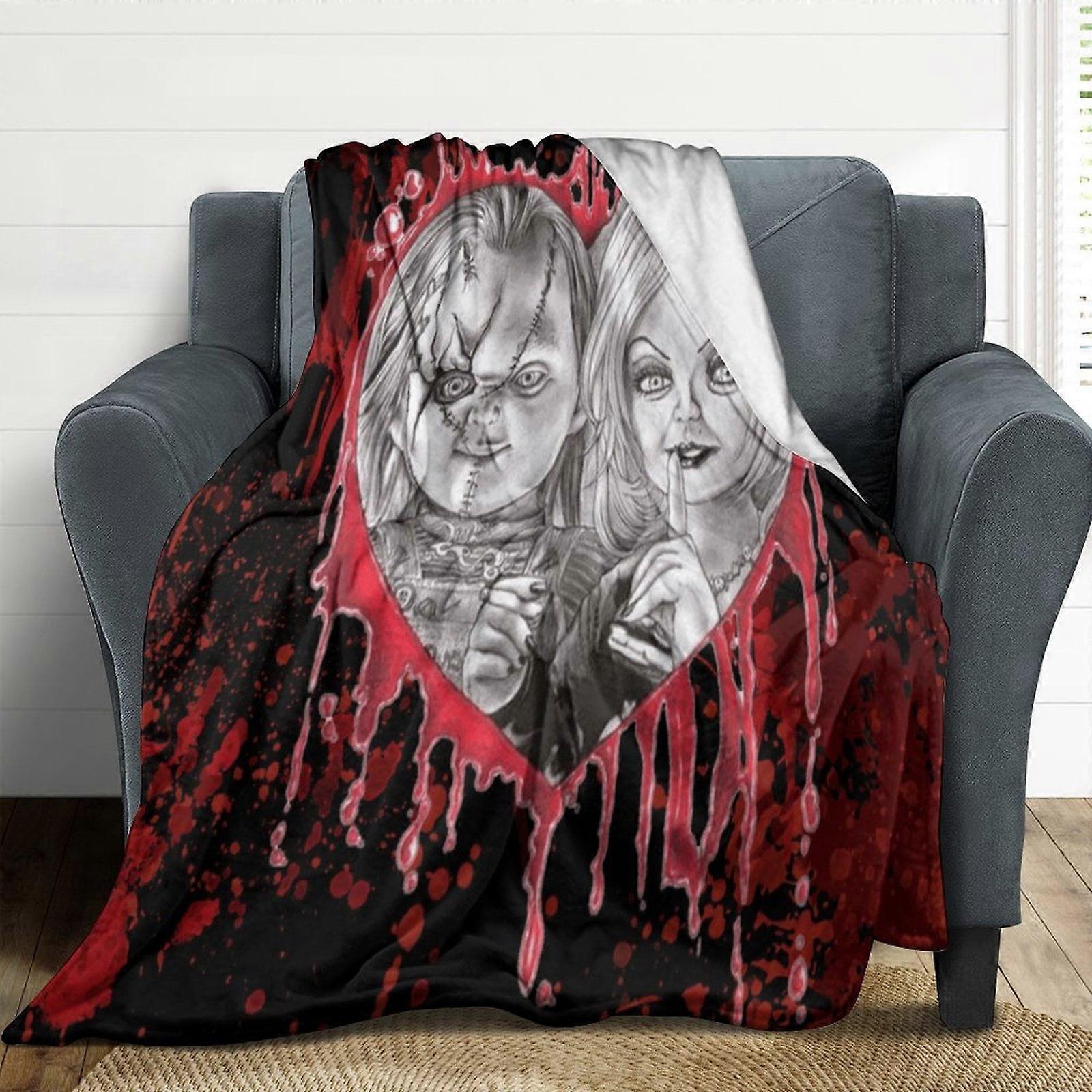 Bride of Chucky Flannel Blankets Soft Plush Throw Blanket Fuzzy Cozy Luxury Air Conditioner Blanket for Bedroom Sofa WTMT4334