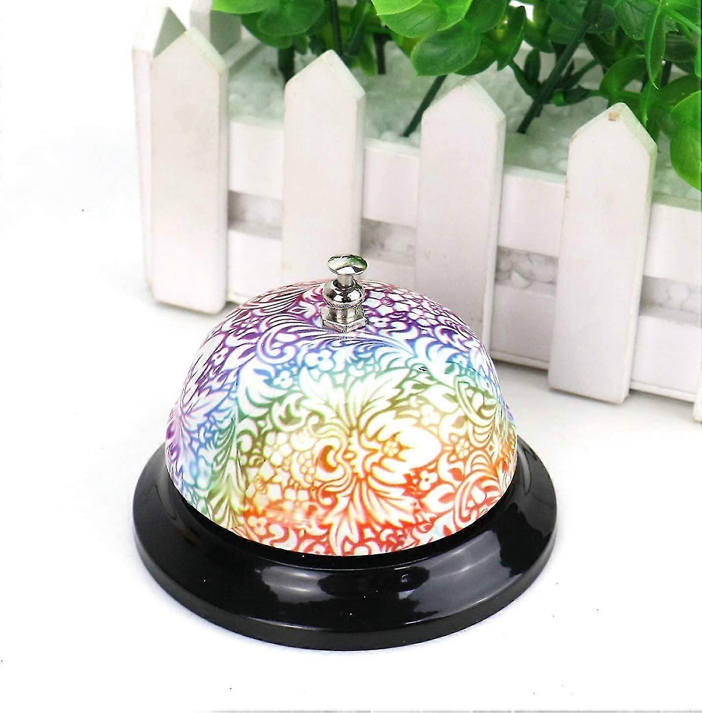 Stahl Floral Desktop Tee Abendessen Bell Service Bell Reception Hotel Call Bell For Ringing Desk Service Bell Hand Servant Service Butler Reception Kellner
