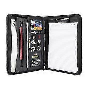 A4 conference folder, writing folder, portfolio, document folder, folder with zip, writing pad, black