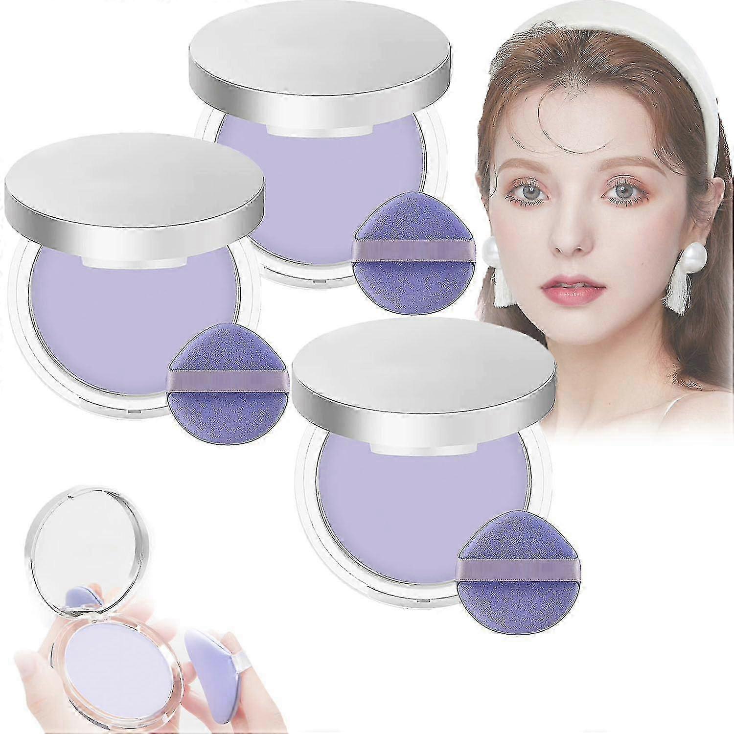 3st 2024 Nytt lavendelsminkpulver Lavendel Matt Pulver Matt Pulver Oljekontroll