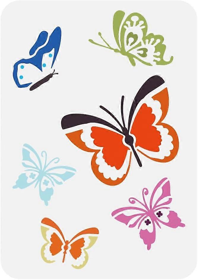 Simple Butterfly Painting Stencil 8.3x11.7inch Multiple Butterflies Pattern Template Reusable Butterfly Pattern Animal Theme Template for Painting on 