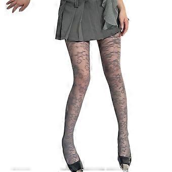Classical Flower Patterned Sheer Silk Tights Stockings for Women French Style Vintage Pantyhose Elegant Leggings Hosiery  Milky white