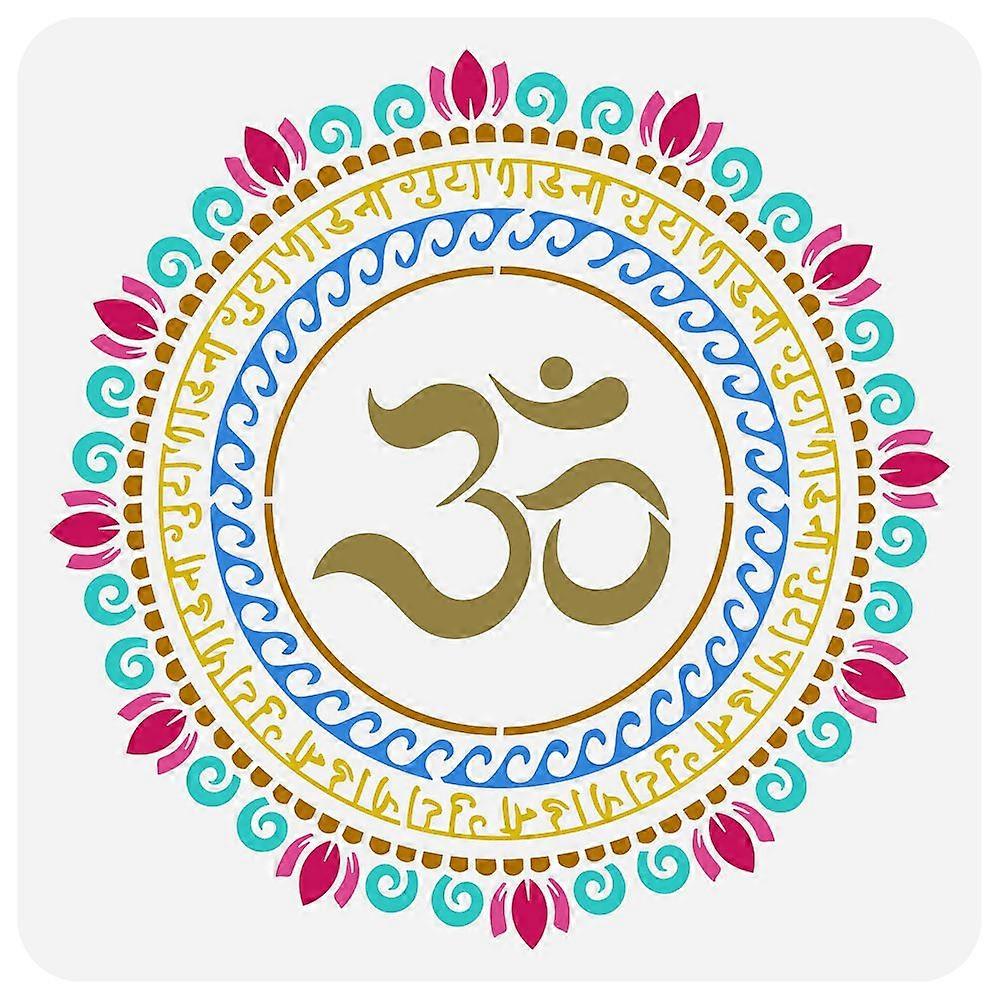 1pcペット中空アウトドローイングペイントステンシルDIYスクラップブックフォトアルバムシンボル30x30cm