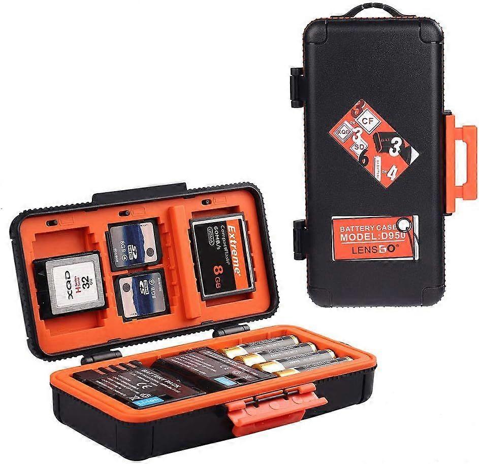 SBSGV Camera Battery Memory Card Case, Memory Card Hard Protector Case Water-Resistant Anti-Shock Compact Camera Battery Card Storage Box for 3 Camera