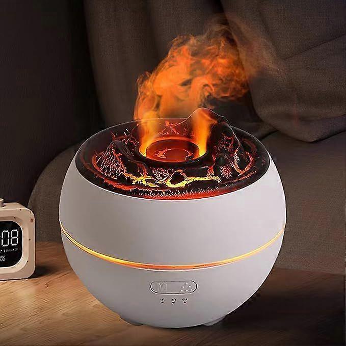 Volcano Flame Diffuser, Aromatherapy Essential Oil Diffuser, 360ml Cool Mist Ultrasonic Humidifier for Bedroom