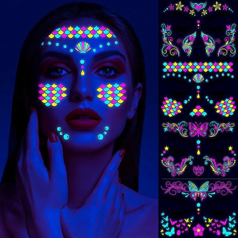 INF Waterproof Temporary Glow Tattoos, FA Series et mit 8 A