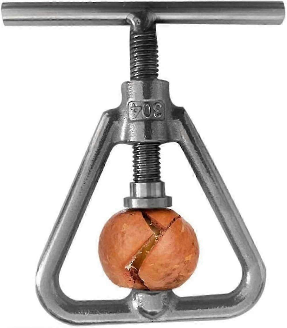 Kraftig nøddeknækker i rustfrit stål til alle slags nødder - valnød, macadamia, hasselnød, paranødder, mandler, pecan, valnødder (sort)