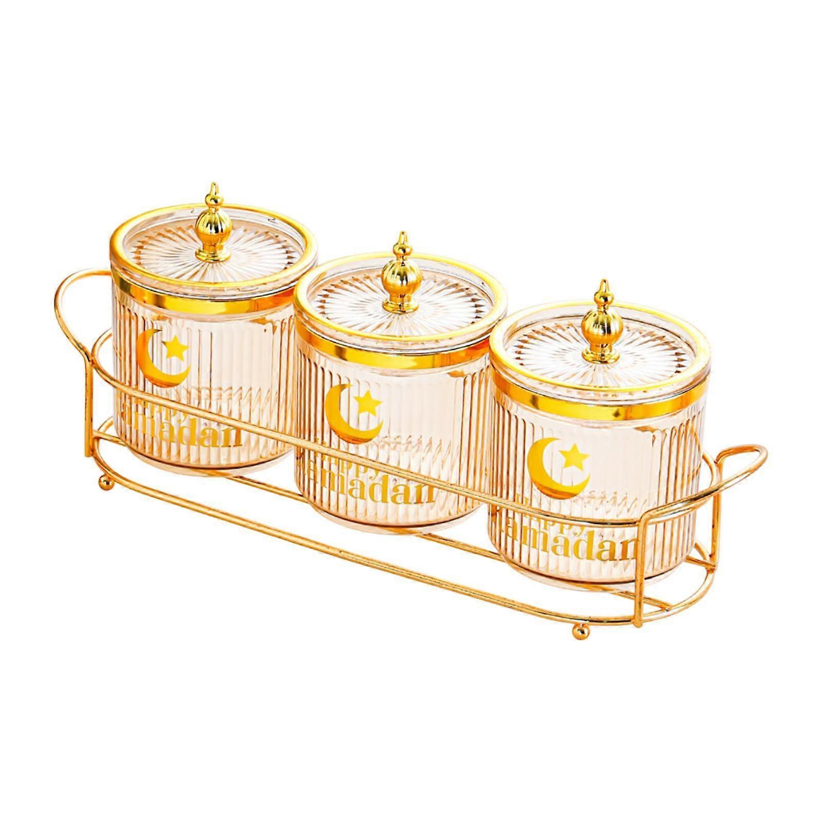 Divided Nut Jars, Snack Container with Tray, Multifunctional Snack Candy Jars,