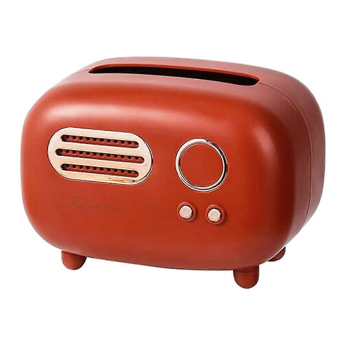 Tissue Box Holder, Retro Radio Pattern Tissue Holder Cute Tissue Box