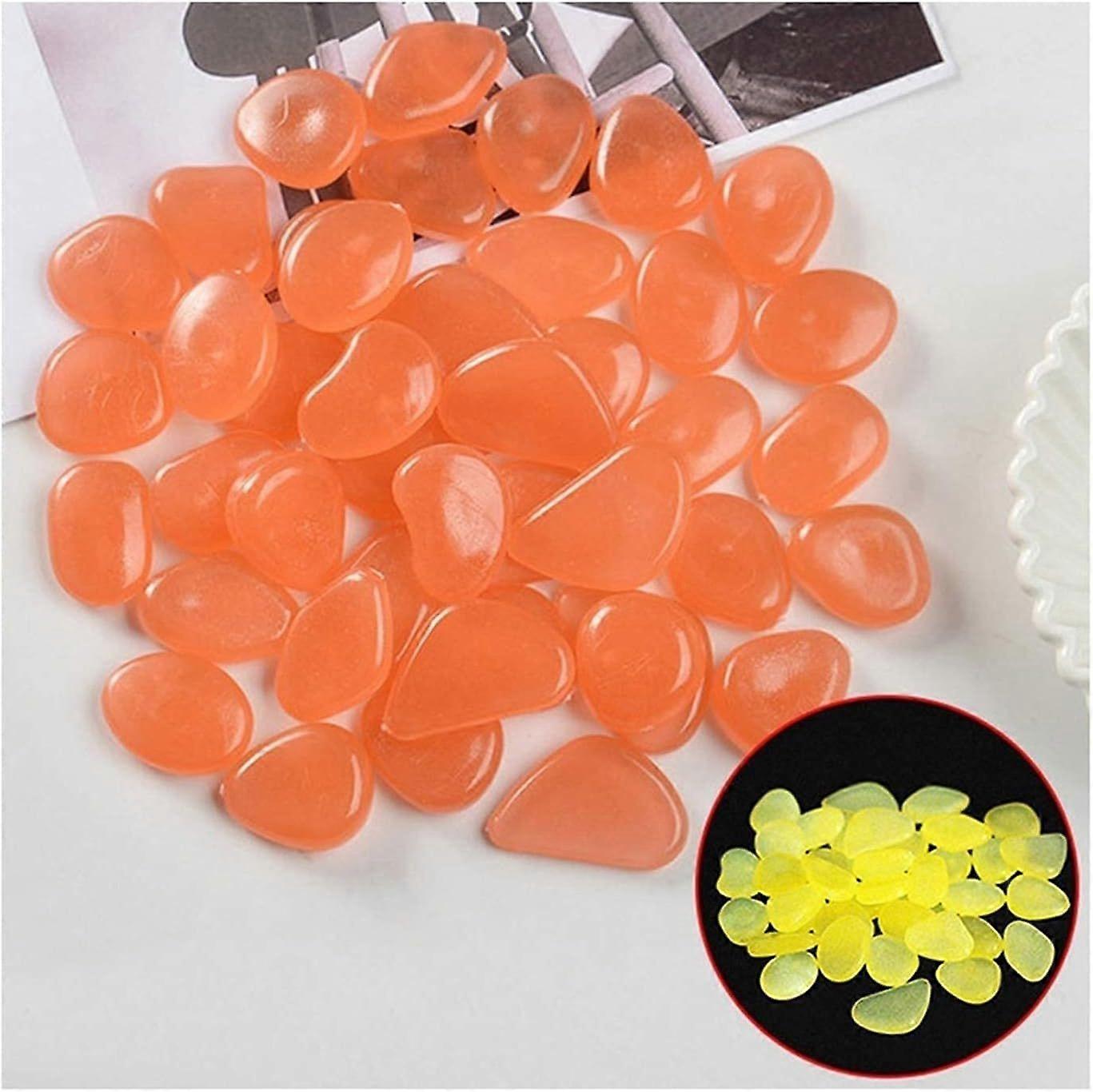 100pcs οι φωτεινές πέτρες λάμπουν στα σκοτεινά βότσαλα που λάμπουν πέτρες για τους υπαίθριους διαδρόμους εγχώριων βράχων δεξαμενών ψαριών σκουληκιών σκουληκιών σκουληκιών