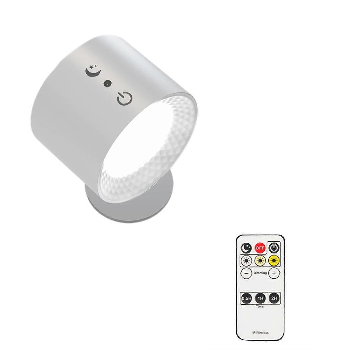 USB Rechargeable LED Lights with Remote 3 Color Temperatures Brightness Dimmable 360 Rotatable Magnetic Installation C