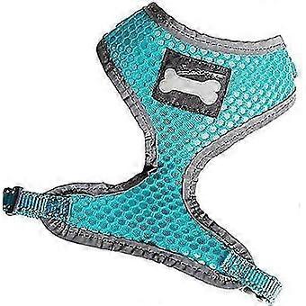 Little Dog Mesh Reflective Vest  Chest Harness Puppy Clothe Sky-Blue 1 Pcs s