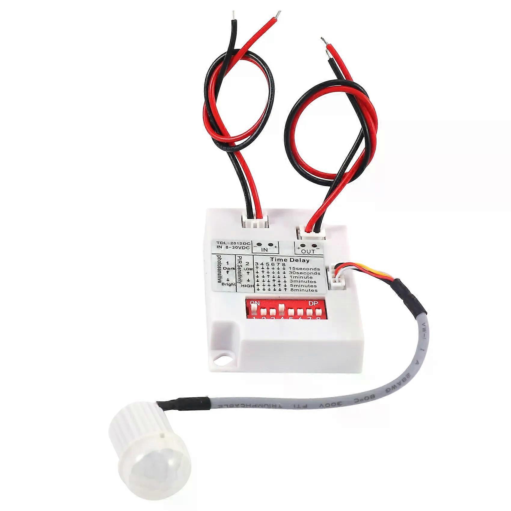 12V 24V PIR Motion Sensor Switch IR Infrared Human Induction Time Delay Relay Switch Corridor LED Light Timer Switch